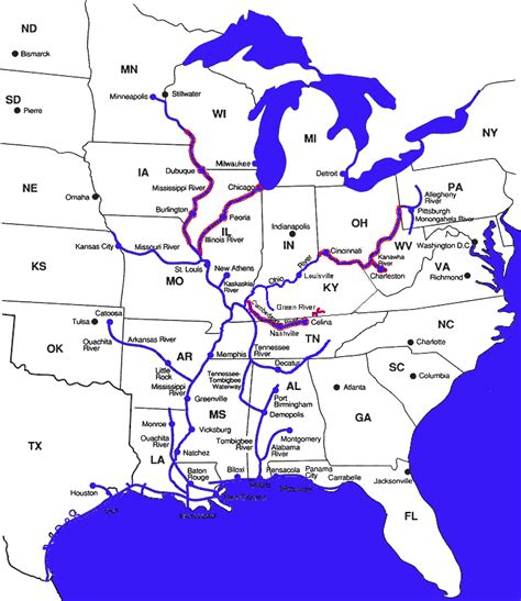 USA River Map