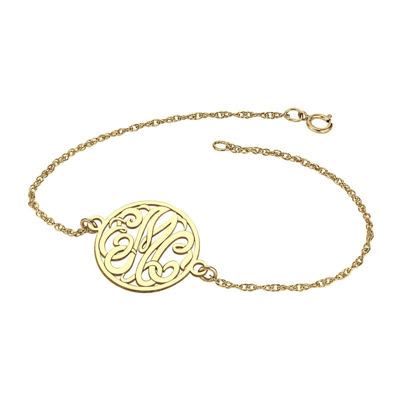 Personalized 10K Gold 20mm Monogram Bracelet - JCPenney