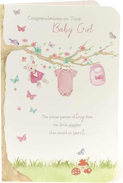 Baby Girl Card - New Baby Card - New Baby Girl Gifts - New Born Baby Gift - Gift Card for New ...