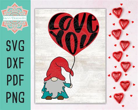 Gnome Valentine Cut File Bundle for Silhouette and Cricut Mix | Etsy