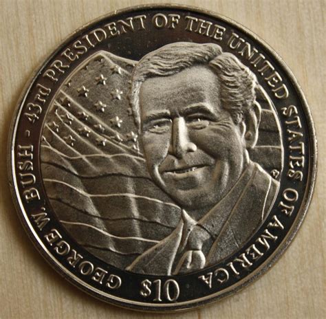 George W. Bush 2004 Commemorative $10 Coin - Republic of Liberia * Free ...