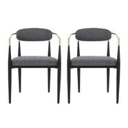 Christopher Knight Indoor Home Dining Chairs - Set of 2, Elmore Fabric Upholstery, Charcoal and ...