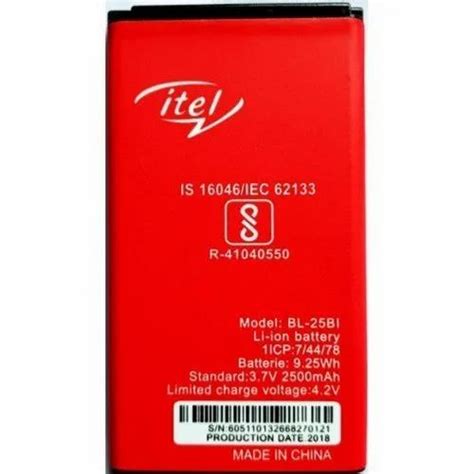 Itel Lithium Ion Mobile Battery, Battery Capacity: 2500mAh, Voltage: 3.7 V Dc at ₹ 100 in Gorakhpur