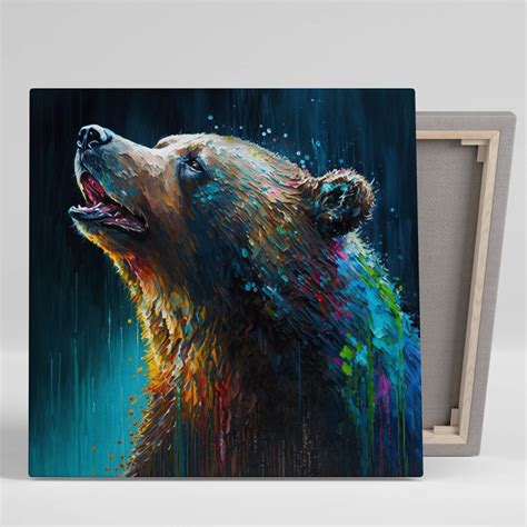 Black Bear Wall Art, Canvas or Poster, Abstract Bear Wall Art, Bear Wall Hanging, Bear Wall ...