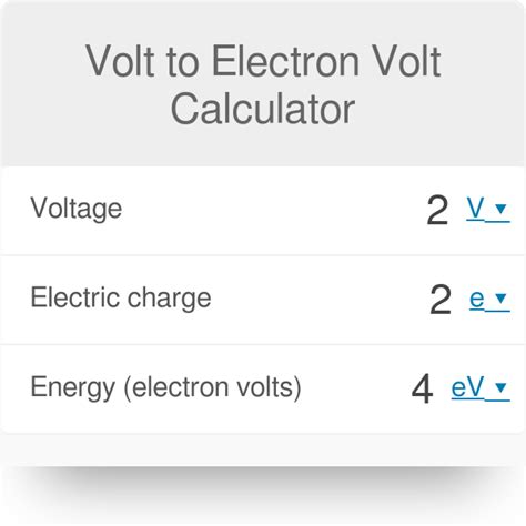 Electron Volt To Volts