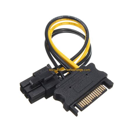 Marsnaska SATA Power Cable 15 Pin To 6 Pin PCI EXPRESS PCI-E Sata Graphics Converter Adapter ...