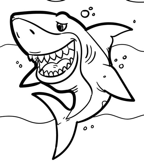 Shark Laughing Coloring Page - Free Printable Coloring Pages for Kids