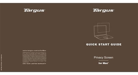 TARGUS PRIVACY SCREEN QUICK START MANUAL Pdf Download | ManualsLib