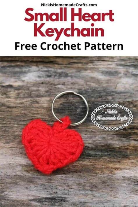 Small Crochet Heart Keychain - Free Pattern - Nicki's Homemade Crafts