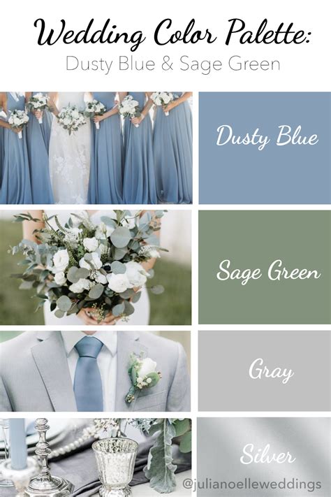 Dusty Blue & Sage Green Wedding Color Palette | Sage green wedding ...