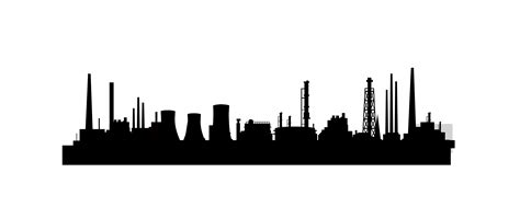 Factory Silhouette Skyline - Vector black city coal factory silhouette png download - 3994*1597 ...