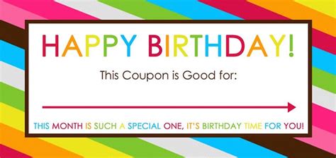 Free Printable Birthday Coupons - Overstuffed