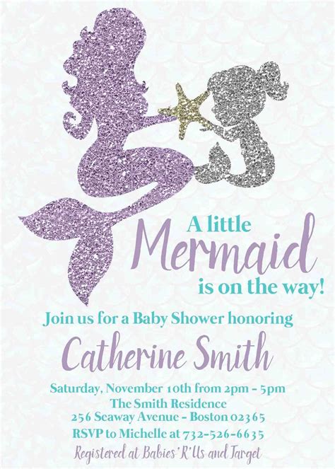 Mermaid Themed Baby Shower Invitations - Baby Shower Invitations