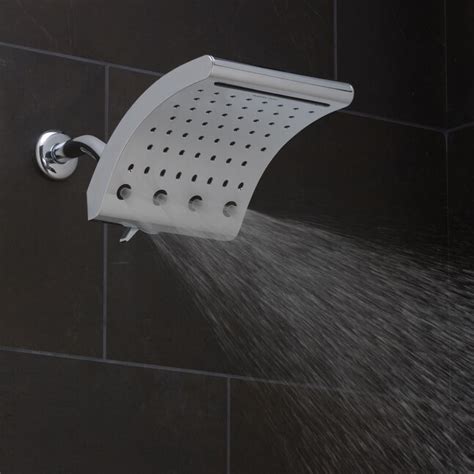 Oxygenics Curve Chrome Rectangle Rain Fixed Shower Head 2-GPM (7.6-LPM) in the Shower Heads ...