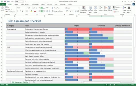 Risk Management Spreadsheet Template — db-excel.com