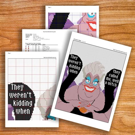 Set 5 Disney Villains Cross Stitch Pattern Instant Download | Etsy