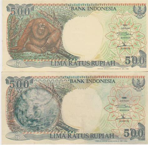 uangkuno-magelang: 2. Uang 500 rupiah gambar monyet bukan orang utan