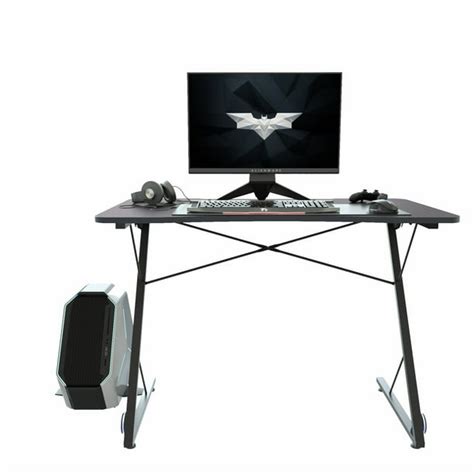 43 inch Gaming Desk Z Shaped Gaming Computer Desk Cup Holder & Headphone Hook – Black - Walmart ...