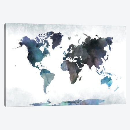 Colorful World Map Canvas Print by WallDecorAddict | iCanvas