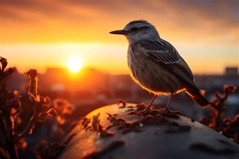 Premium AI Image | A sunrise and a bird