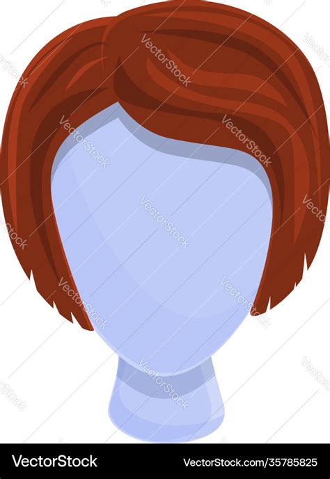 Short wig icon cartoon style Royalty Free Vector Image