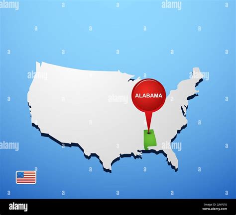 Alabama on USA map Stock Photo - Alamy