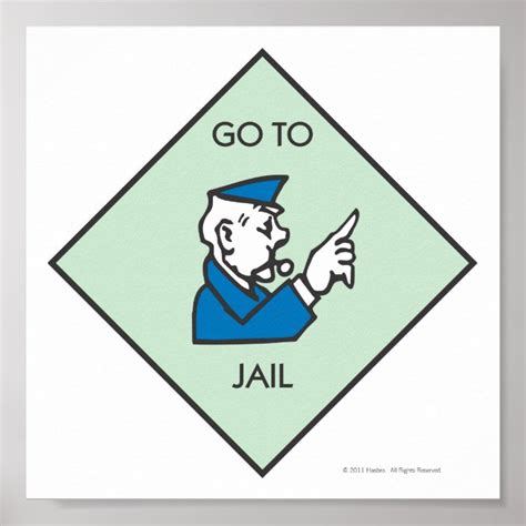 Monopoly | Go To Jail - Corner Square Poster | Zazzle.com