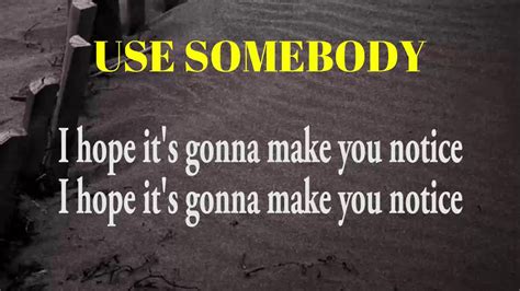 USE SOMEBODY COVER MALE LYRICS - YouTube