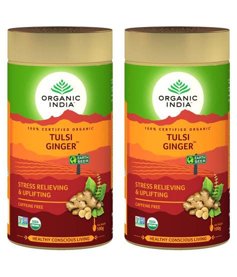 Organic India Ginger Tulsi Tea Loose Leaf 100 gm Pack of 2: Buy Organic India Ginger Tulsi Tea ...