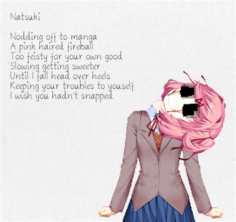 Natsuki, An acrostic poem (3/4) : r/DDLC