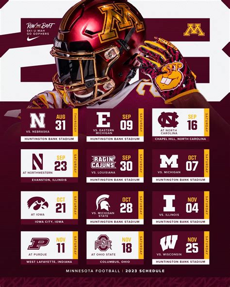 Gopher 2024 Football Schedule - Halie Kerrill