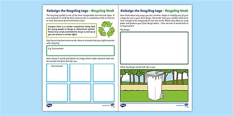 Redesign the Recycle Logo Worksheet / Worksheet - Twinkl