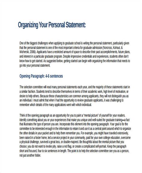 77+ Personal Statement Examples | MS Word, PDF | Examples