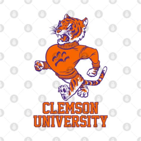 Vintage Tiger Mascot for Clemson - Clemson - T-Shirt | TeePublic