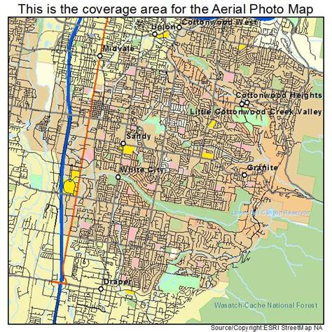 Aerial Photography Map of Sandy, UT Utah