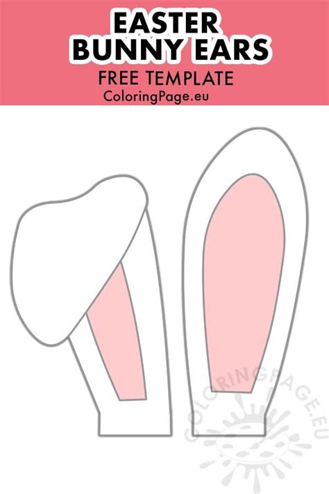 White Easter Bunny Ears cut out | Coloring Page