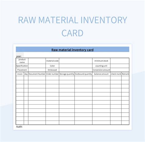 Free Inventory Card Templates For Google Sheets And Microsoft Excel - Slidesdocs