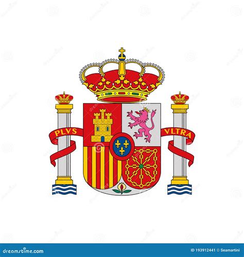 Spanish Shield Isolated Coat of Arm of Spain Icon Stock Vector ...