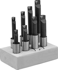 Carbide-Insert Boring Lathe Tool, 3/4" Shank Diameter, 8 Piece Set ...