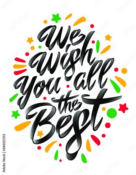 We wish you all the best. Lettering. Calligraphy. Stock Vector | Adobe Stock