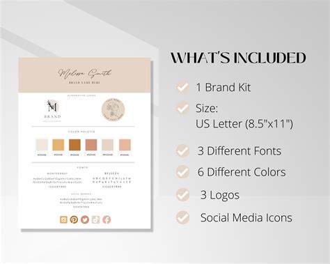 Brand Kit Template Canva Branding Kit Brand Board Template - Etsy