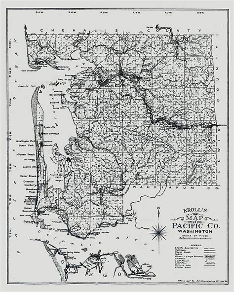 1910 Map of Pacific County Washington - Etsy