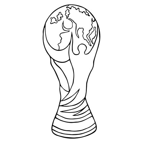 Fifa World Cup Trophy Black And White, World Drawing, Cup Drawing ...