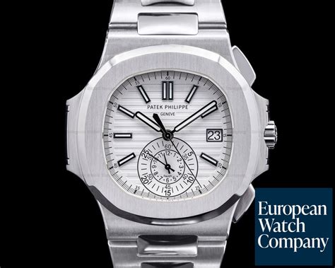 Patek Philippe 5980/1A-019 Nautilus 5980 Chronograph White Dial SS FULL ...