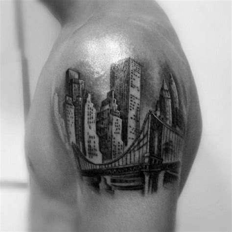 70 City Skyline Tattoo Designs For Men - Downtown Ink Ideas | Skyline tattoo, Tattoo designs men ...