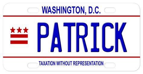 Personalized Washington DC Mini Bike Plates With Your Name ...