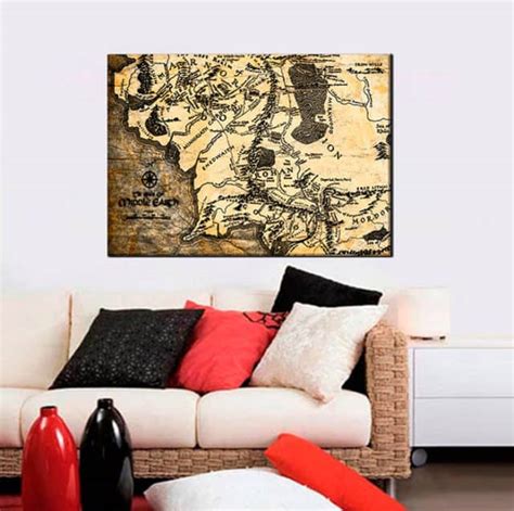 Lord of the Rings Maps Canvas Wall Art is What Every Living Room Needs ...