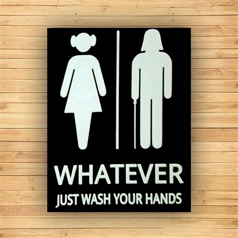 Gender Neutral Bathroom Restroom Sign Whatever Just Wash Your | Etsy