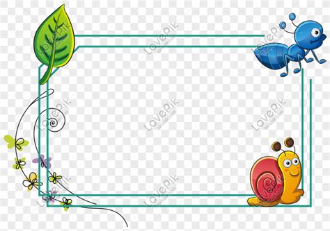 Cartoon Hand Drawn Border Design, Cartoon Border, Snail, Animal Design ...