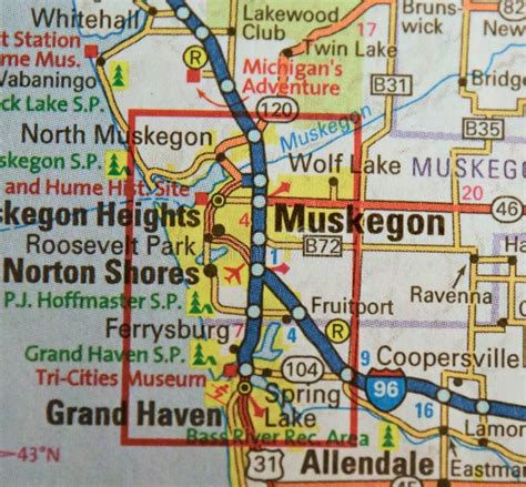 Map Image of Muskegon, Michigan Stock Photo - Image of shores, park ...